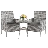 UDPATIO Gartenmöbel Set 3-Teilige Lounge Balkonmöbel Set mit Wetterfeste Gartentisch und...