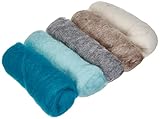 Rayher Hobby Rayher 5364700 Reine Schurwolle, Filzwolle, Vlies, 5 Farben á 20...