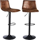 Barhocker 2er Set, Barhocker höhenverstellbar mit lehne drehbar Barstuhl...