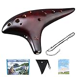 LIEKE Okarina 12 Löcher Alto C Stroh Rauchkeramik Ocarina, Musikinstrument,Geschenk für...