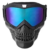Keenso Motorrad Maskenbrille, Unisex Outdoor Abnehmbare Motorradbrille Helm...