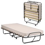 COSTWAY ☀️ 80x190cm Gästebett mit Matratze aus Rückstellschaum, Klappbares...