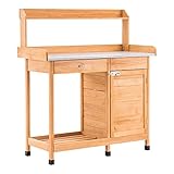 MCombo Pflanztisch Gärtnertisch Blumentisch 0440EY, mit verzinkt Arbeitsplatte Schublade...