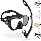 Cressi F1 + Dry Combo - Rahmenlose Maske + Schnorchel Dry Combo Set zum Tauchen...