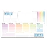 paper&you® Wochenplaner ohne festes Datum [Rainbow] 50 Blatt | Tischkalender...