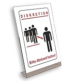 Bitte Abstand halten! Acryl Schild, Werbeaufsteller DIN A4 L-Ständer/Werbeaufsteller im...