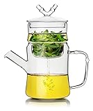 HANDIYA Glasteekanne Teekannenglas Teekanne hitzebeständiger Glas -Tee -Topf -Blume Tee...