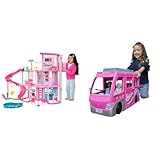 BARBIE - Traumvilla, Poolparty Puppenhaus mit mehr als 75 Teilen und Rutsche über 3...