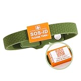 ID-No Sport Notfallarmband aus weichem Silikon mit QR-Code (Olivgrün) – langlebiges &...