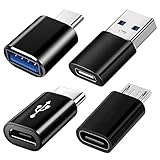USB C Adapter 4 Stück, USB C zu USB 3.0 OTG Adapter, Micro USB auf USB C Adapter Buchse...