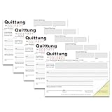 5 Stück A6 quer Quittungsblock Nummeriert Rechnungsblock ohne Durchschlag 2 x 40 Blatt...
