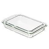 Amazon Basics Quadrat Ofenfeste Auflaufformen aus Glas, 2er-Set, rechteckig (3 l...