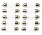 ShuoHui 10 x Soffitte 12V 5W C5W SV8,5 36mm/39mm Kennzeichenbeleuchtung Glühlampe PKW...