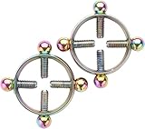 Nippel Piercing Ring Clip Nippel NO Piercing Clips mit Glöckchen Edelstahl Klemmring Hoop...