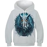 DSJackson Eule Aufkleber Hoodie Kinder Jungen Mädchen 3D Grafik Drucken Neuheit...