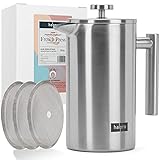 halpro – Premium French Press 1 Liter aus Edelstahl – Kaffeebereiter...