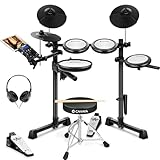 CAHAYA E-Drum Set mit Mesh-Fellen: Dual Trigger Pads und 350 Sounds –...