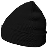 DonDon Wintermütze Mütze warm klassisches Design modern und weich schwarz