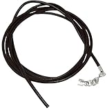 Unbespielt Lederband Länge 1 m verkürzbar Schwarz Unisex Verschluss...