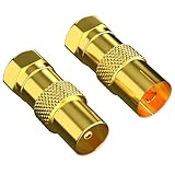 SAT Adapter Koax Antenne (1x F-Stecker auf IEC Antennenstecker, 1x auf Antennenbuchse),...