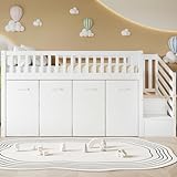 Moimhear Etagenbett, Multifunktionsbett, Kinderbett mit Fallschutz und Gitter, Mit...