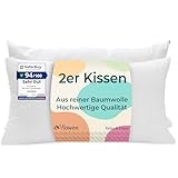 Kissen für Bett 40x80 cm Kopfkissen 2er Set Innenkissen Hypoallergene Anti-Milben Weiche...