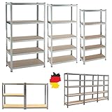Schwerlastregal Ablagegestelle 200x100x50cm Regal Metall mit 5 MDF-Platten 875kg...