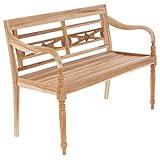DIVERO 2-Sitzer Gartenbank Florenz aus Teak-Holz, naturbelassen- Reine...