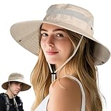 Beige Sonnenhut Damen und Herren, Gipfelfreund Sonnenhut Damen Faltbar Sonnenhut Damen UV...