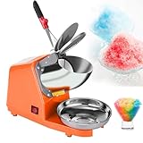 Ice Crusher Maschine, 300W Edelstahl Schneekegel Maker mit Doppelklingen, 2200, 65kg/h...