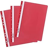 D.RECT 25 Stück | Schnellhefter A4 mit Lochung aus Kunststoff mit transparentem...