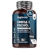 Omega 3-400 Kapseln 1+ Jahr Vorrat-1000mg Fischöl pro Tag - Essentielle Omega 3...