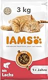 IAMS Katzenfutter trocken mit Lachs - Trockenfutter für Katzen im Alter von 1-6 Jahren, 3...