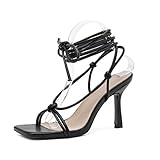 Ecoodisk 2022 Sommer weiße schwarze Frauen Sandalen Mode gekreuzte High Heels...