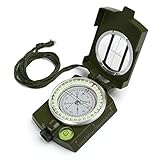 GWHOLE Kompass Militär Marschkompass mit Tasche für Camping, Wanderung, deutsche...