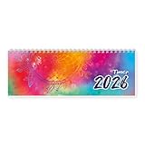 TRÖTSCH - Schreibtischquerkalender Timer Farben (eine Woche 2 Seiten) 2026:...