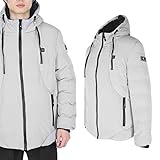 YUYTE Graue Baumwollwattierte Kleidung USB Elektrisch Wasserdicht Beheizte Jacke Warmer...