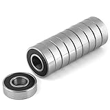 Kugellager, 10 Stück 6001-2RS Gummi Versiegelte Rillenkugellager 12 x 28 x 8mm...