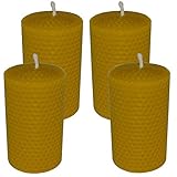 AMA-Feinkost 4 Bienenwachskerze gerollt 100 x 50 mm aus Bienenwachswaben...