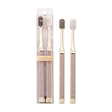 YangShion Luxus Zahnbürste Aktivkohle Zahnbürste 2 Stück Ultra-weiche Borste...