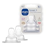 MAM Sauger Größe 3 im Doppelpack, Flaschensauger (Durchflussrate schnell),...
