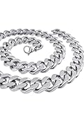 RUGGED STEEL - Herren Panzerkette Edelstahl massiv - XXL Männerkette breit & schwer (14mm...