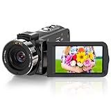 Nicamery Videokamera, Camcorder 1080P 36MP mit IR Nachtsicht 3.0 Zoll 270 Grad Drehbarer...