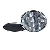 Relaxdays Pizzablech mit Perforation im Set runde Pizzabackbleche mit extra...