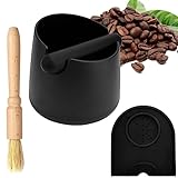 Abklopfbehälter für Siebträger und Kaffee Tamper Matte Silikon mit Reinigungsbürste...