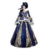 Damen Maskerade Halloween Ballkleid Mittelalter Court Abendkleid Barock Abschlussball...