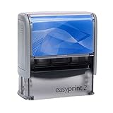 Stempel - easyprint 2 blau - mit Wunschtext personalisierbarer Namensstempel,...