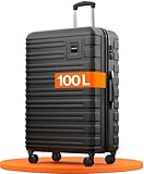 Travely Polycarbonat Koffer Groß 77cm XL - 100L Innenvolumen - 158cm Gurtmaß, sehr...