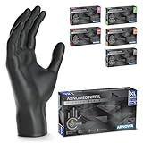 ARNOMED Einweghandschuhe 100 Stück/Box, XL, Schwarze Einmalhandschuhe, puderfreie &...