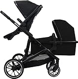 Deryan EVY V2 Kinderwagen für 2 Kinder - für Neugeborene, Kleinkinder & Kinder im...